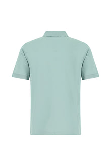 Su Yeşili Regular Fit Pamuk Nakışlı Merserize Polo Yaka T-shirt