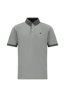 Siyah Regular Fit Desenli Nakışlı Pamuklu Polo Yaka T-shirt