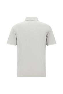 Orta Gri Regular Fit Desenli Nakışlı Pamuklu Polo Yaka T-shirt