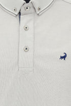 Orta Gri Regular Fit Desenli Nakışlı Pamuklu Polo Yaka T-shirt