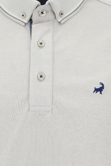 Orta Gri Regular Fit Desenli Nakışlı Pamuklu Polo Yaka T-shirt