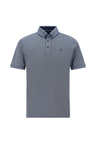 Koyu Lacivert Regular Fit Desenli Nak??l? Pamuklu Polo Yaka T-shirt-Abdullah Ki??l?