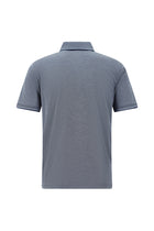 Koyu Lacivert Regular Fit Desenli Nakışlı Pamuklu Polo Yaka T-shirt