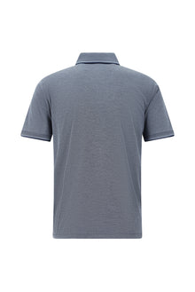 Koyu Lacivert Regular Fit Desenli Nakışlı Pamuklu Polo Yaka T-shirt