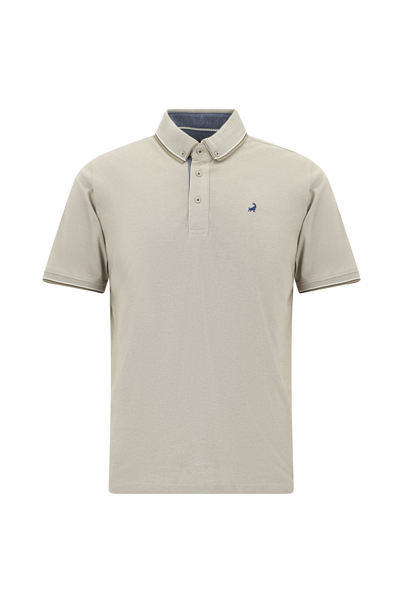Orta Kahve Regular Fit Desenli Nakışlı Pamuklu Polo Yaka T-shirt