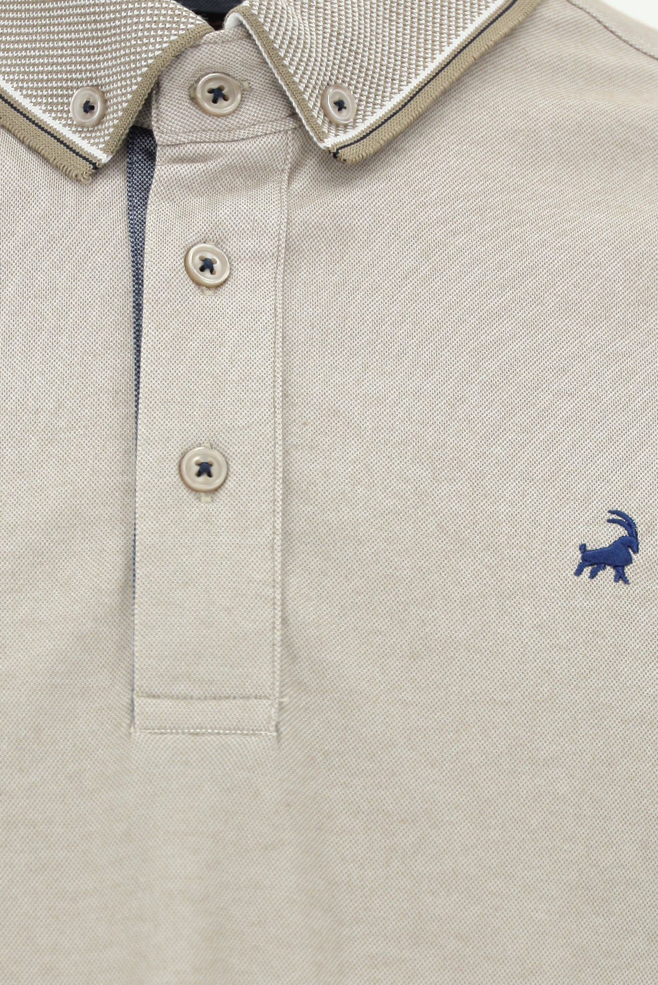 Orta Kahve Regular Fit Desenli Nakışlı Pamuklu Polo Yaka T-shirt