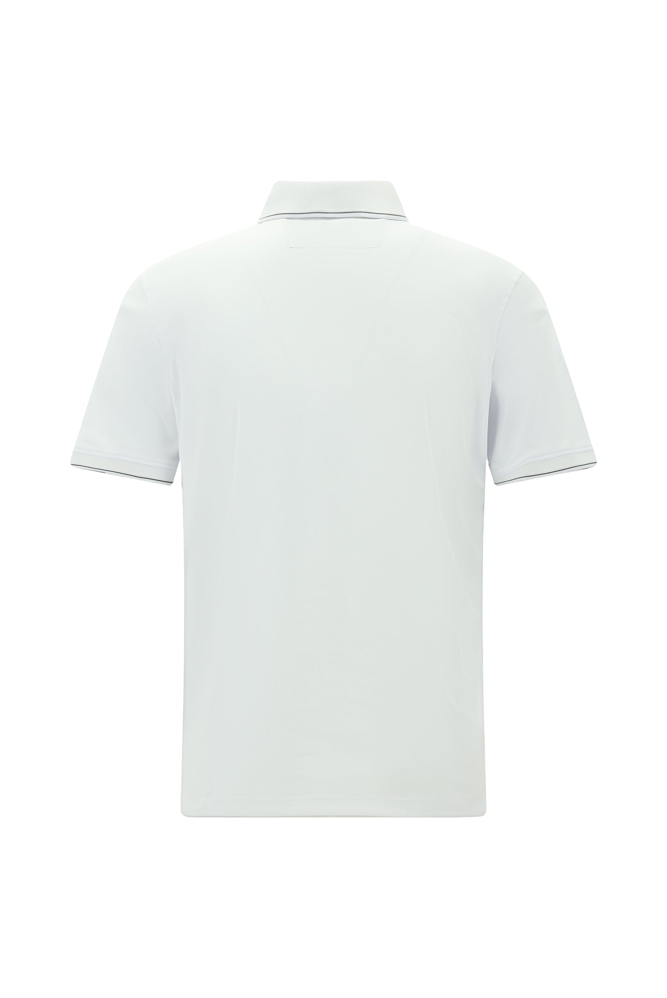 Beyaz Regular Fit Desenli Nakışlı Pamuklu Polo Yaka T-shirt