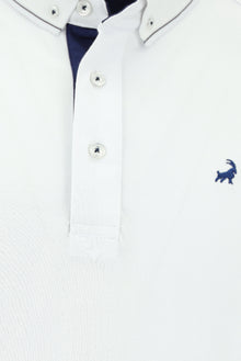 Beyaz Regular Fit Desenli Nakışlı Pamuklu Polo Yaka T-shirt
