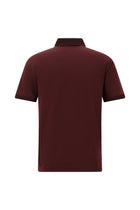 Koyu Bordo Regular Fit Desenli Nakışlı Pamuklu Polo Yaka T-shirt