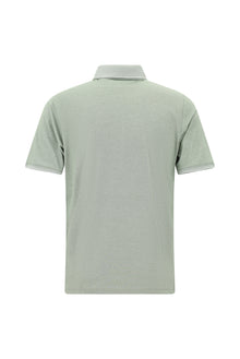 Çimen Yeşili Regular Fit Desenli Nakışlı Pamuklu Polo Yaka T-shirt
