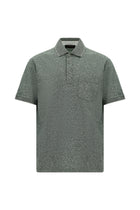 Orta Haki Regular Fit Çizgili Merserize Pamuklu Keten Polo Yaka T-shirt