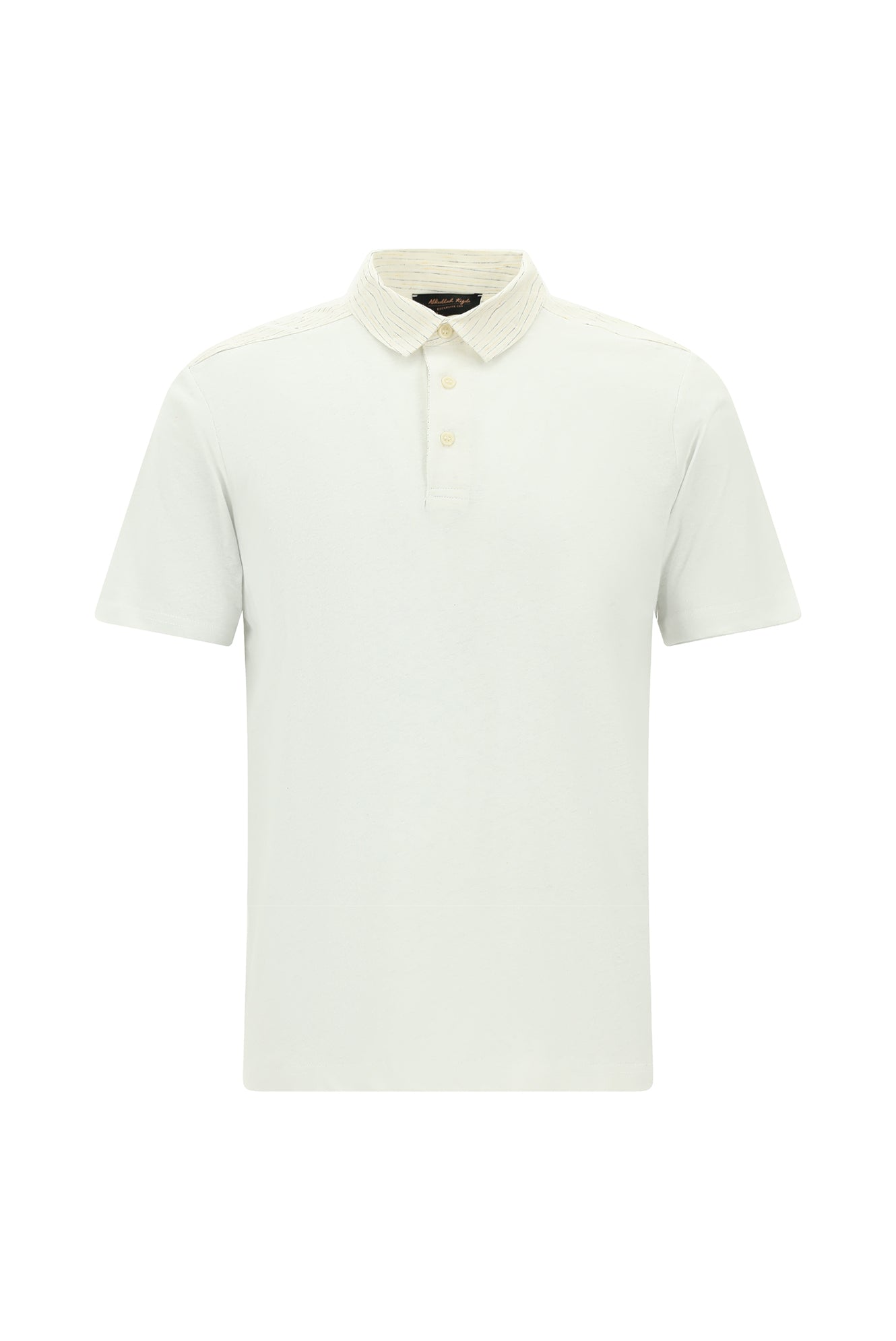 Beyaz Regular Fit Pamuklu Keten Polo Yaka T-shirt