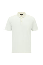Beyaz Regular Fit Pamuklu Keten Polo Yaka T-shirt