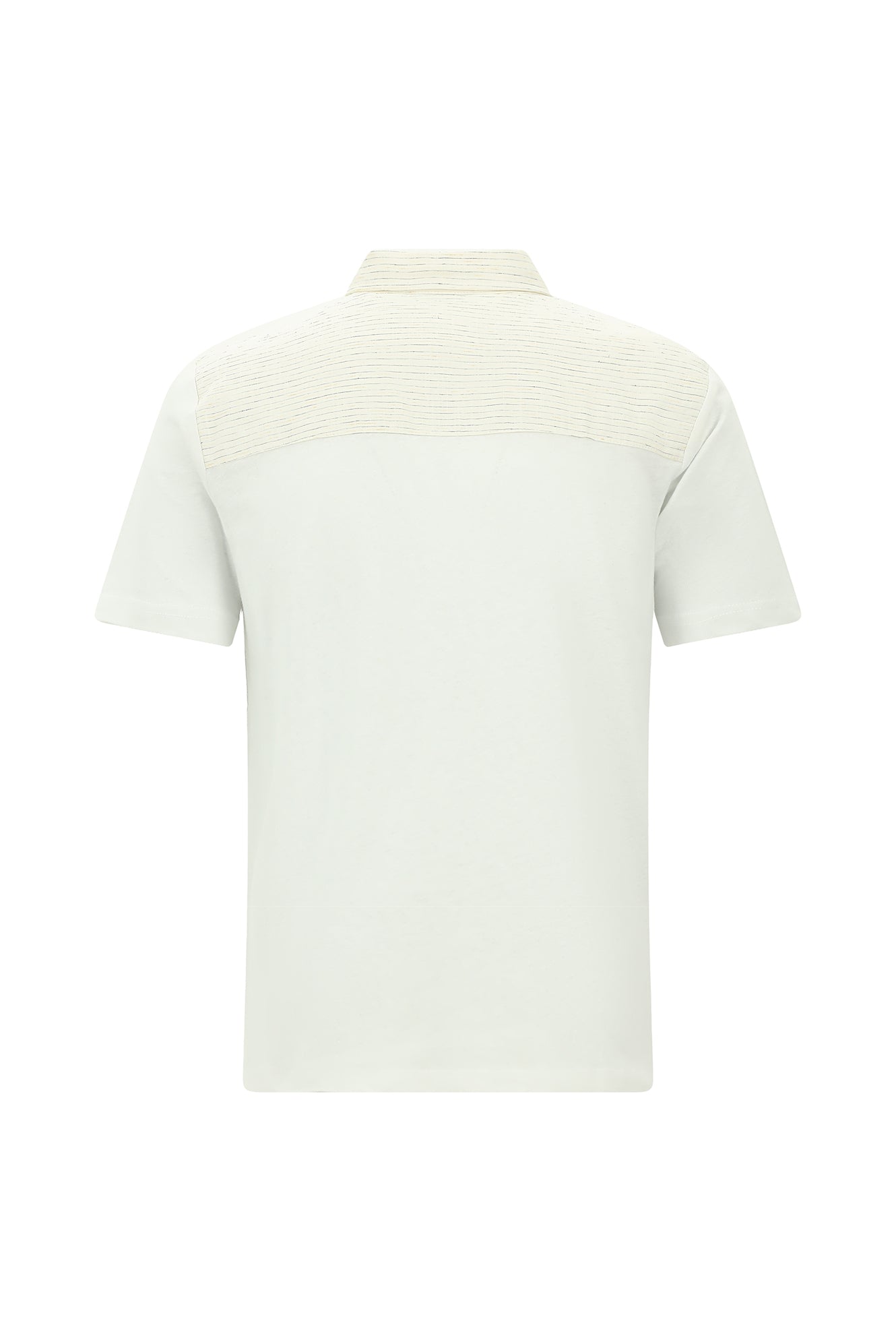 Beyaz Regular Fit Pamuklu Keten Polo Yaka T-shirt