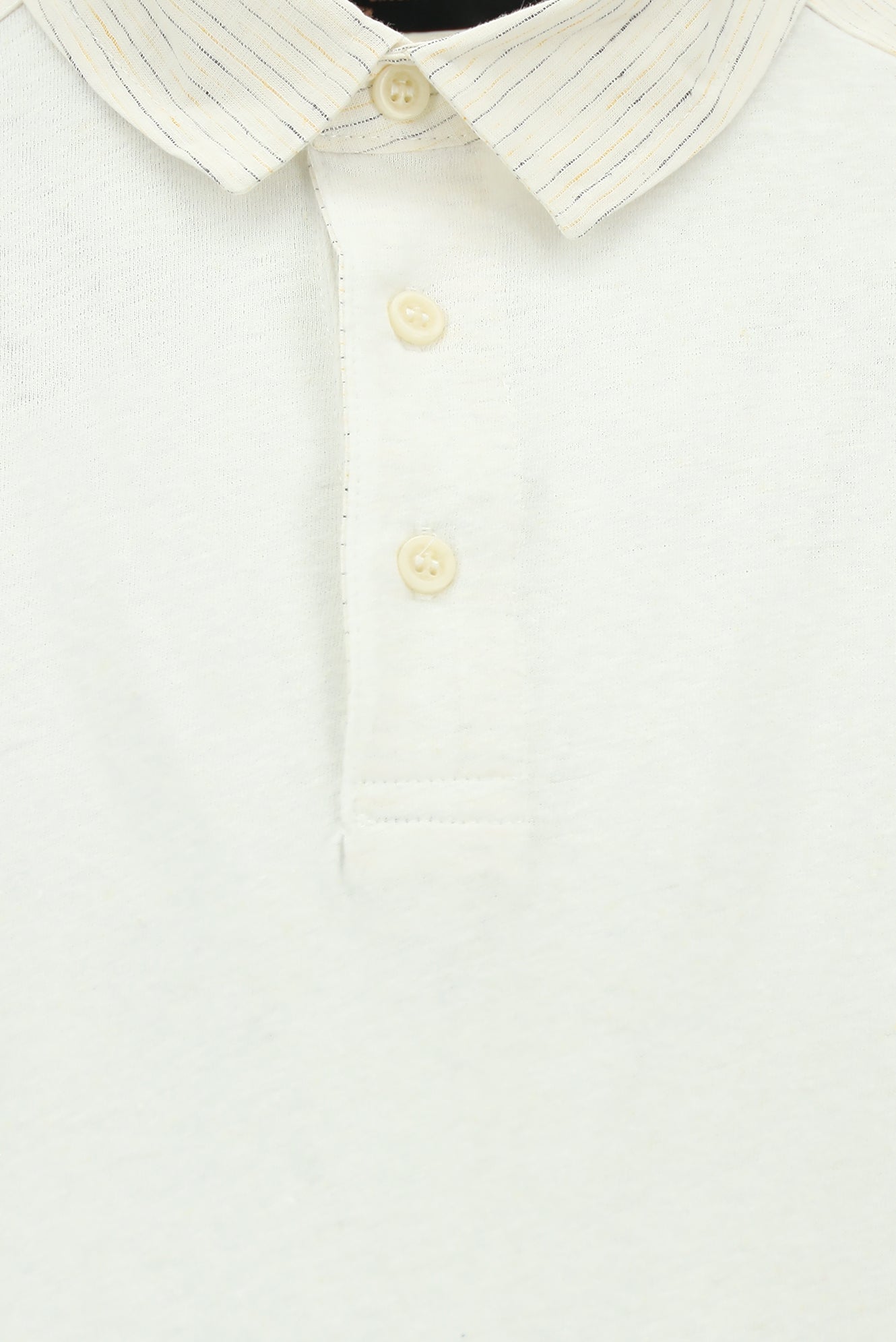 Beyaz Regular Fit Pamuklu Keten Polo Yaka T-shirt