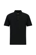 Siyah Regular Fit Keten Polo Yaka T-shirt