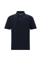 Koyu Lacivert Regular Fit Keten Polo Yaka T-shirt
