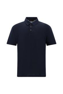 Koyu Lacivert Regular Fit Keten Polo Yaka T-shirt