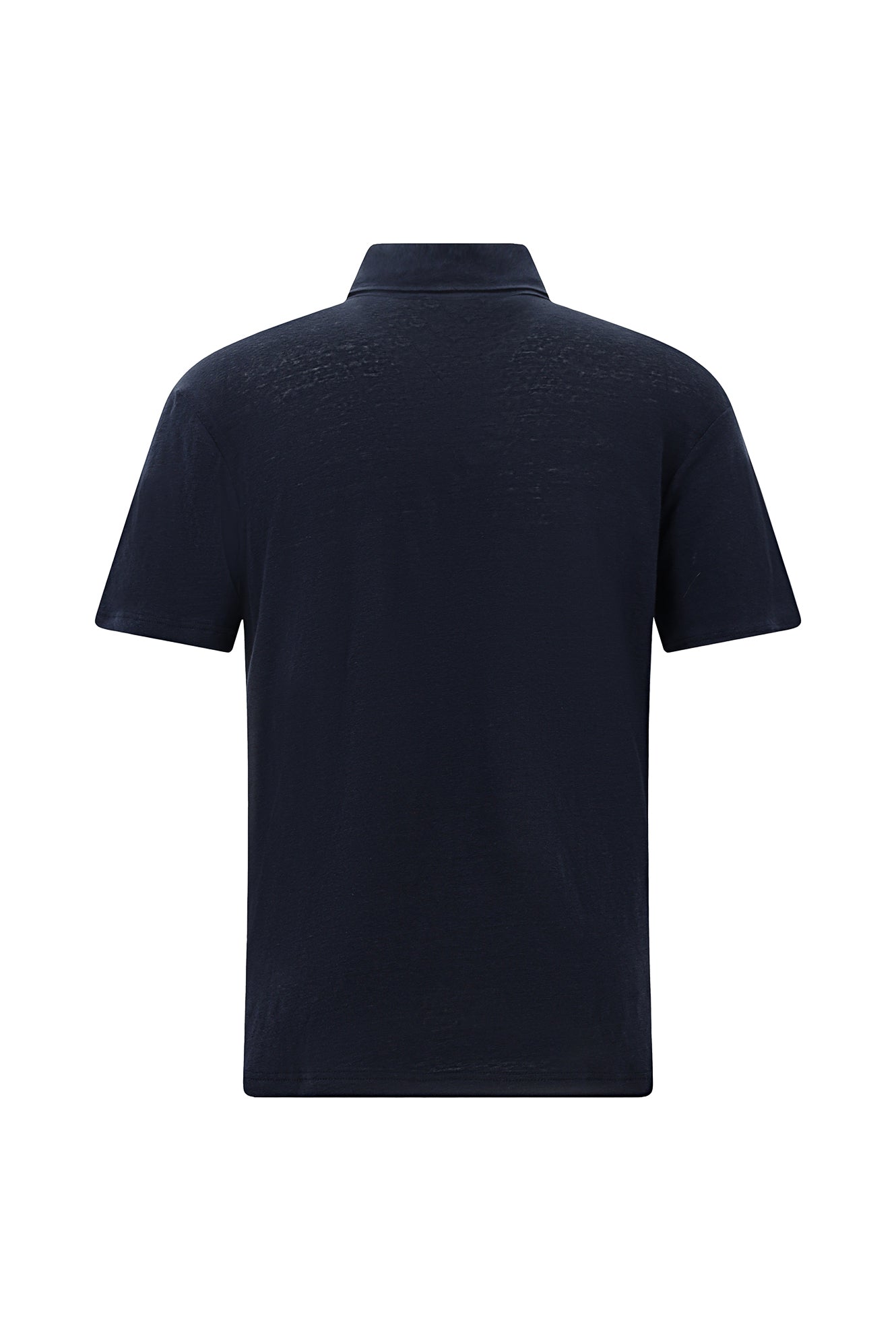 Koyu Lacivert Regular Fit Keten Polo Yaka T-shirt