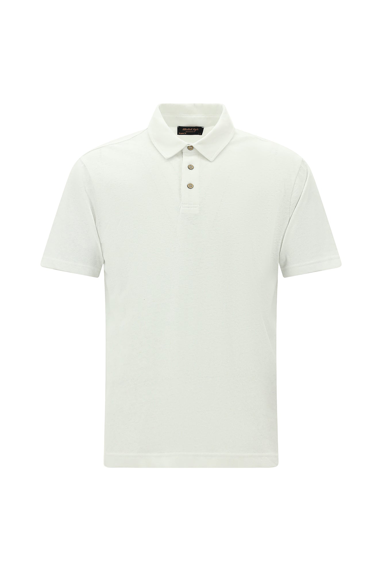 Kırık Beyaz Regular Fit Keten Polo Yaka T-shirt