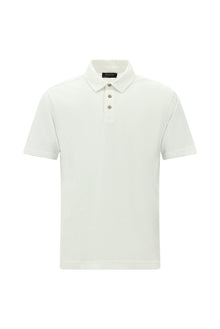 Kırık Beyaz Regular Fit Keten Polo Yaka T-shirt