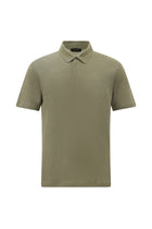 Orta Haki Regular Fit Keten Polo Yaka T-shirt