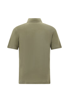 Orta Haki Regular Fit Keten Polo Yaka T-shirt