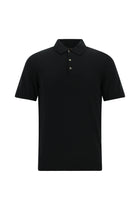 Siyah Slim Fit Dar Kesim Pamuklu Polo Yaka Triko T-shirt