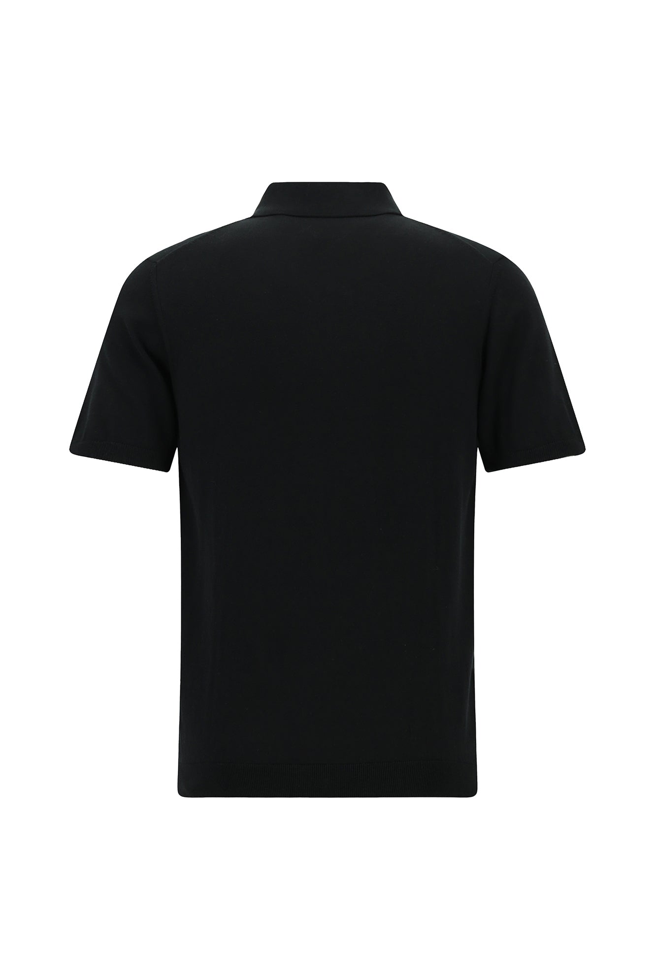 Siyah Slim Fit Dar Kesim Pamuklu Polo Yaka Triko T-shirt