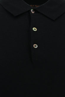 Siyah Slim Fit Dar Kesim Pamuklu Polo Yaka Triko T-shirt