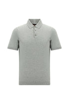 Orta Gri Melanj Slim Fit Dar Kesim Pamuklu Polo Yaka T-shirt