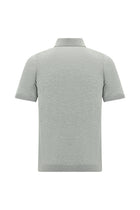 Orta Gri Melanj Slim Fit Dar Kesim Pamuklu Polo Yaka T-shirt