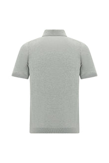 Orta Gri Melanj Slim Fit Dar Kesim Pamuklu Polo Yaka T-shirt