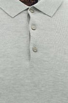 Orta Gri Melanj Slim Fit Dar Kesim Pamuklu Polo Yaka T-shirt