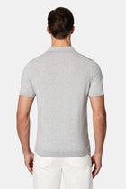 Orta Gri Melanj Slim Fit Dar Kesim Pamuklu Polo Yaka Triko ?pek Kar???ml? T-shirt-Abdullah Ki??l?