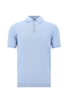 Açık Mavi Melanj Slim Fit Dar Kesim Pamuklu Polo Yaka T-shirt