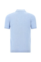 Açık Mavi Melanj Slim Fit Dar Kesim Pamuklu Polo Yaka T-shirt