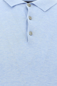 Açık Mavi Melanj Slim Fit Dar Kesim Pamuklu Polo Yaka T-shirt