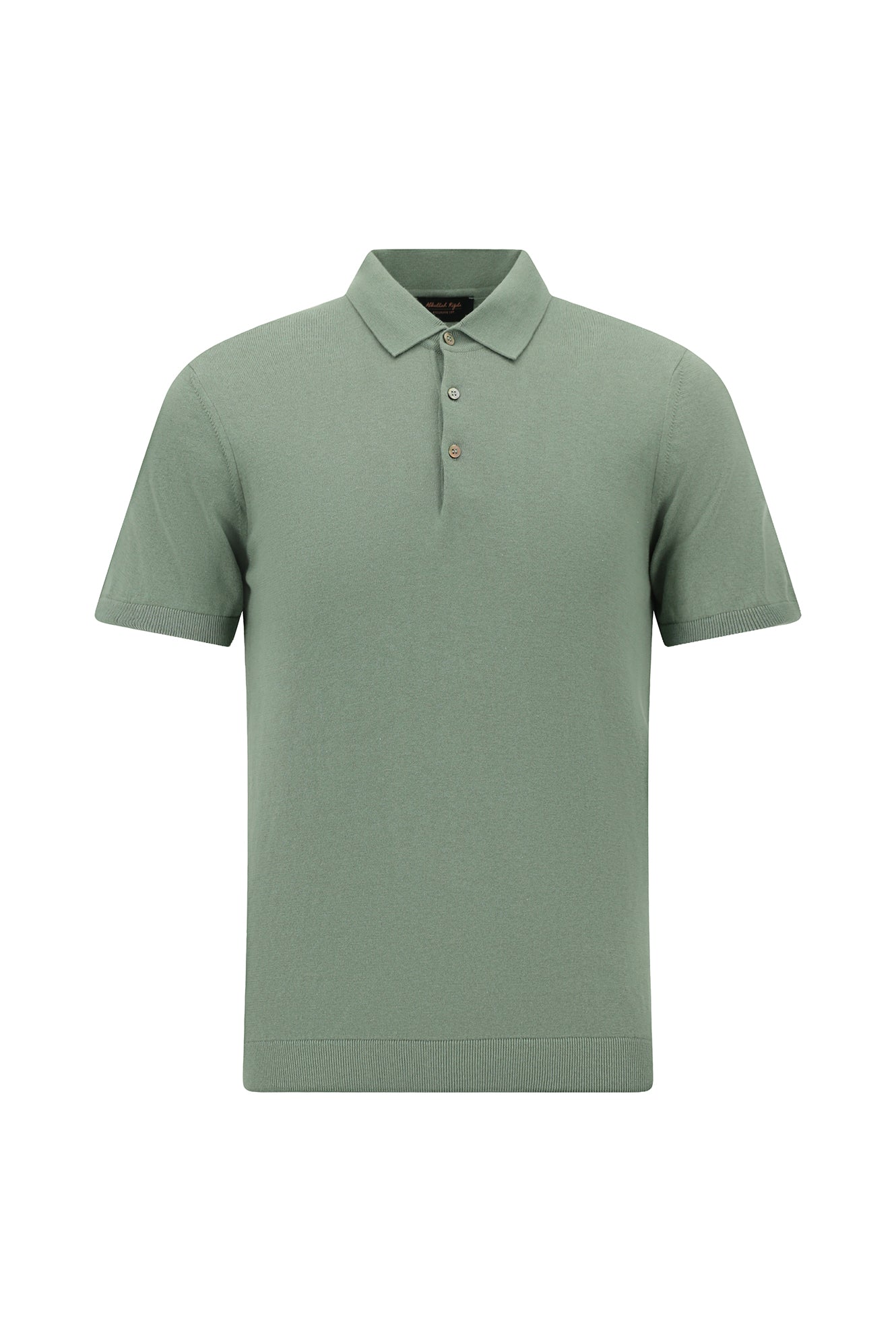 Küf Yeşili Slim Fit Dar Kesim Pamuklu Polo Yaka T-shirt