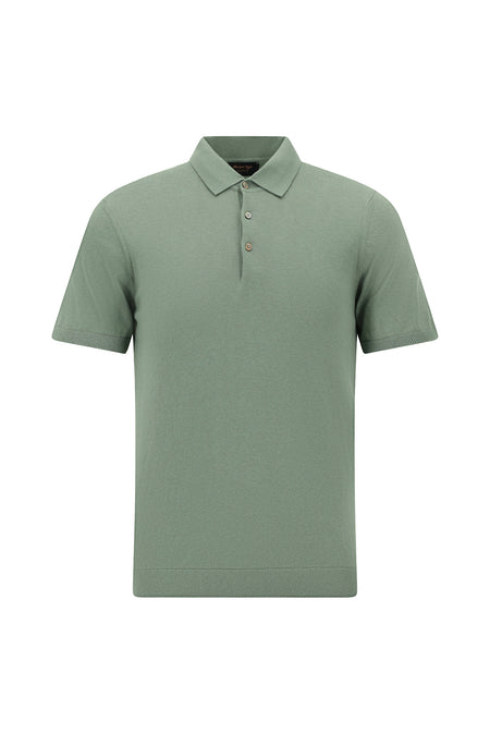 Küf Yeşili Slim Fit Dar Kesim Pamuklu Polo Yaka T-shirt