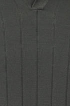 Siyah Slim Fit Dar Kesim Çizgili İtalyan Triko Polo T-shirt