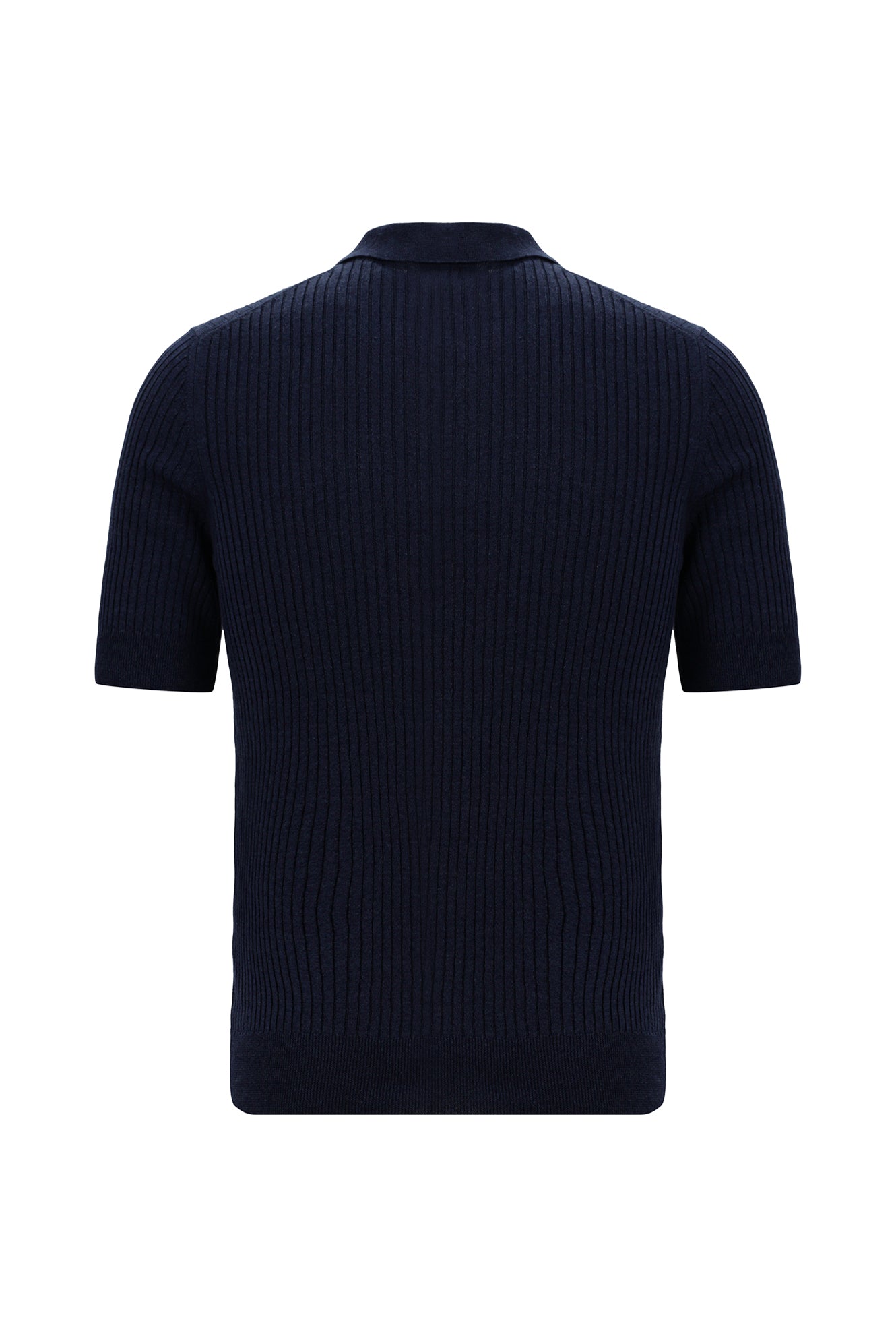 Koyu Lacivert Slim Fit Dar Kesim Merserize Pamuk Desenli Polo Yaka T-shirt