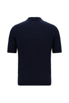 Koyu Lacivert Slim Fit Dar Kesim Merserize Pamuk Desenli Polo Yaka T-shirt