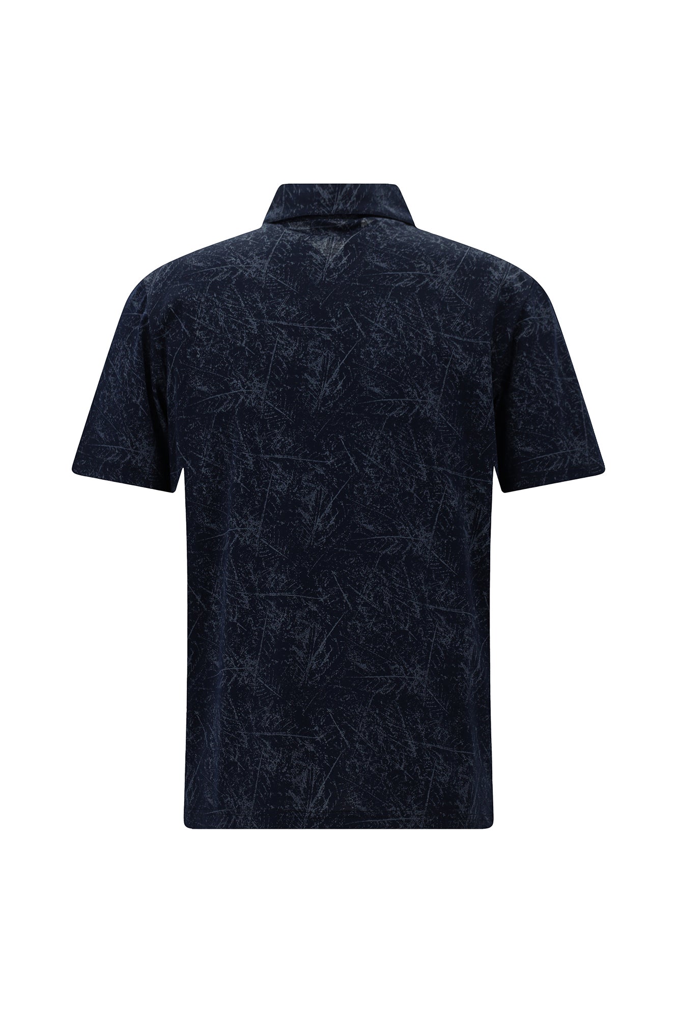Koyu Lacivert Slim Fit Dar Kesim Baskılı Merserize Pamuk Polo Yaka T-shirt