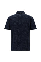 Koyu Lacivert Slim Fit Dar Kesim Baskılı Merserize Pamuk Polo Yaka T-shirt