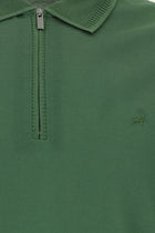 Nefti Slim Fit Dar Kesim Fermuarlı Nakışlı Merserize Pamuk Polo Yaka T-shirt