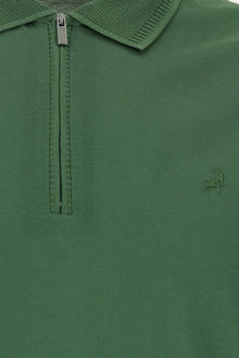 Nefti Slim Fit Dar Kesim Fermuarlı Nakışlı Merserize Pamuk Polo Yaka T-shirt