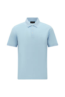 Mavi Slim Fit Dar Kesim Nakışlı Merserize Pamuk Polo Yaka T-shirt