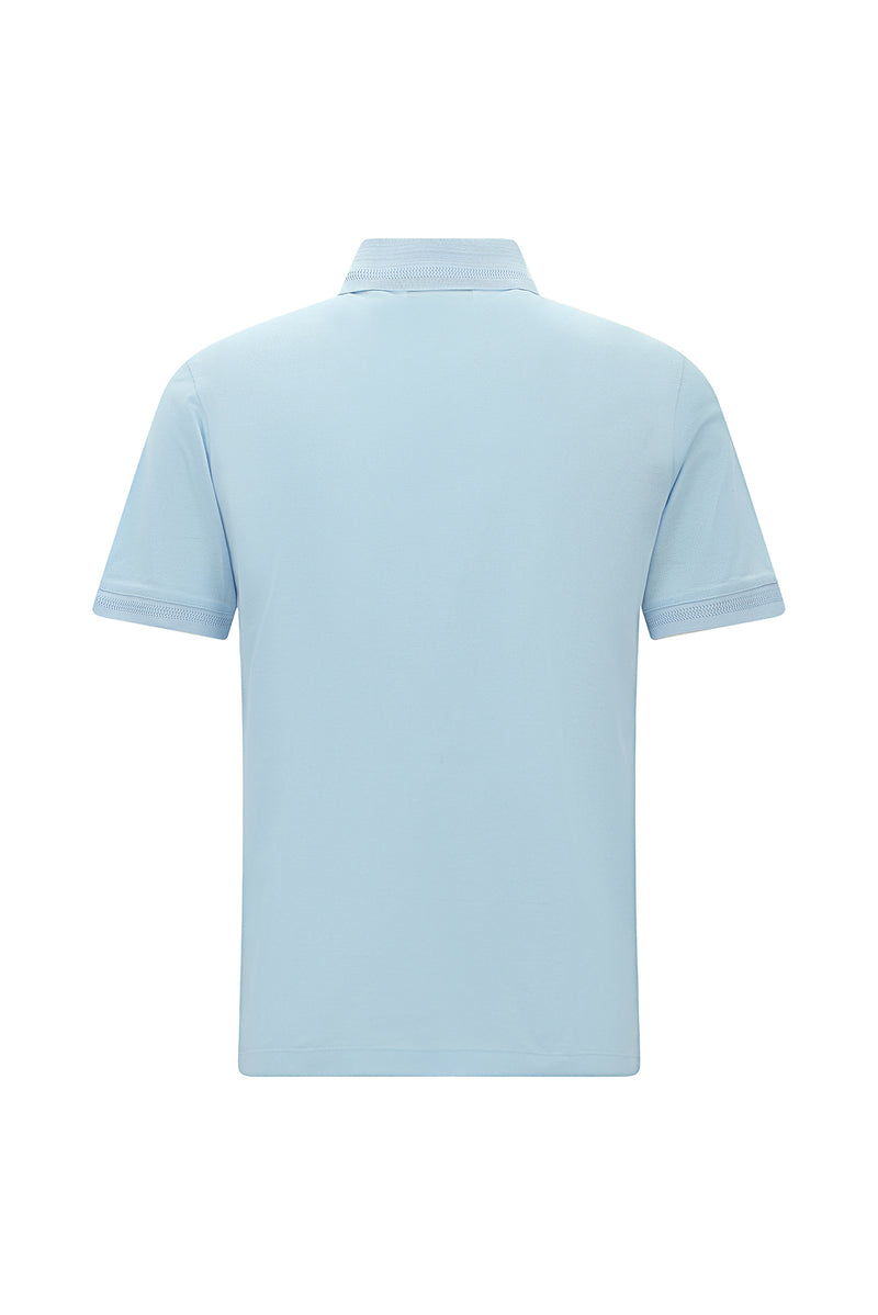 Mavi Slim Fit Dar Kesim Nakışlı Merserize Pamuk Polo Yaka T-shirt