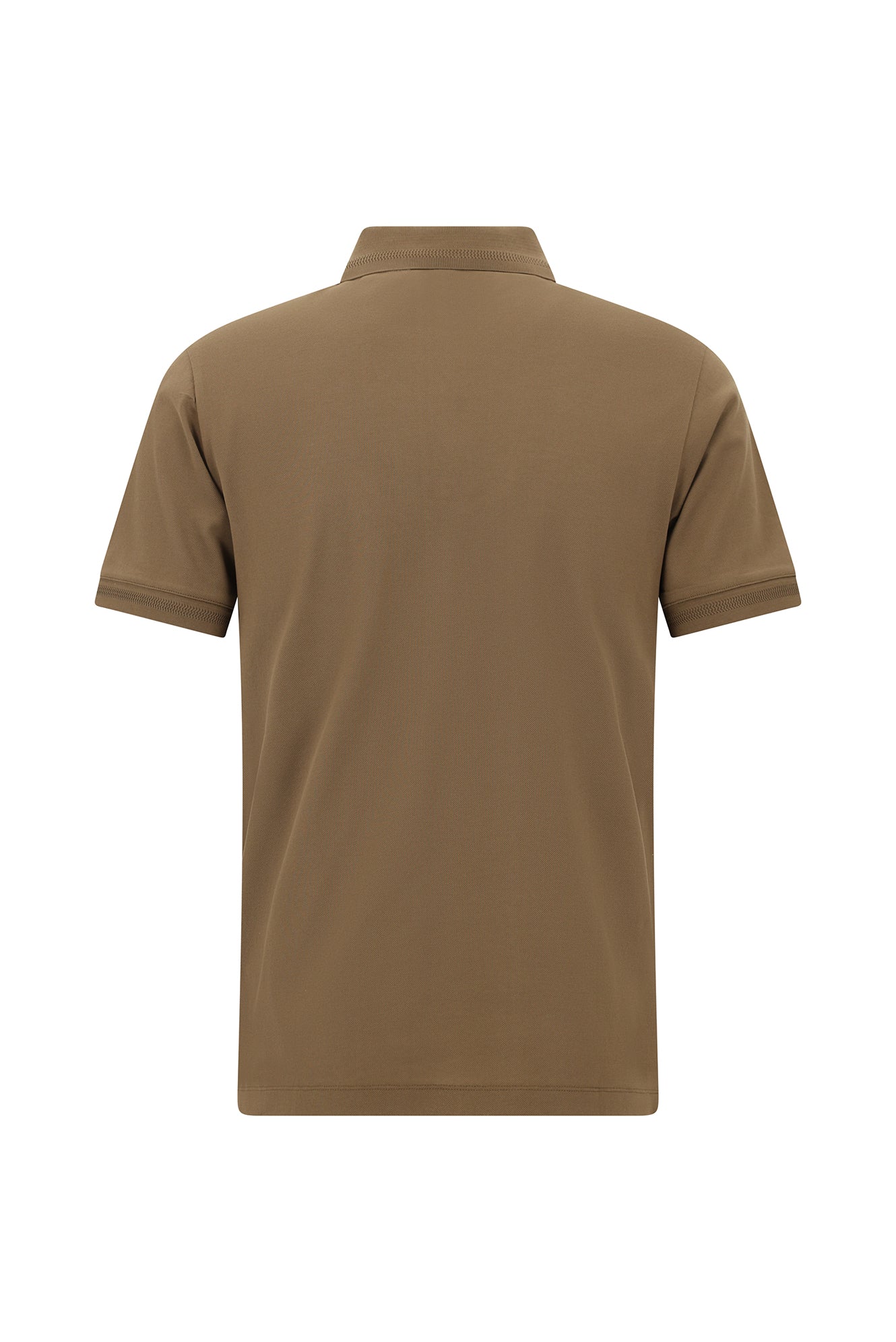 Açık Kahve  Slim Fit Dar Kesim Nakışlı Merserize Pamuk Polo Yaka T-shirt